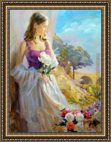Silent Thoughts Framed Paintings - Thoughts of Springtime by Vladimir Volegov