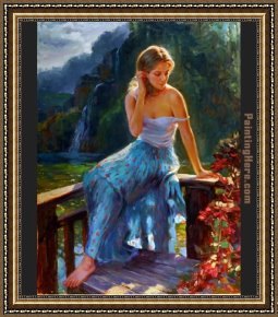 Ducks on a Riverbank on a Sunny Afternoon Framed Paintings - Tropical Afternoon by Vladimir Volegov