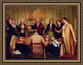 Walter Framed Paintings - For He's A Jolly Good Fellow And So Say All Of Us by Walter-Dendy Sadler