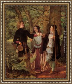 Walter Framed Paintings - A Scene from As You Like It by Walter Howell Deverell