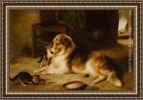 Walter Framed Paintings - The Highland Hearth by Walter Hunt