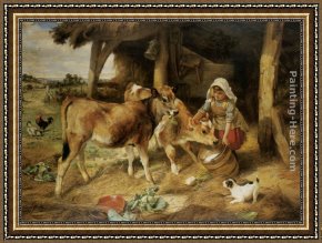 Walter Framed Paintings - The Weanlings by Walter Hunt