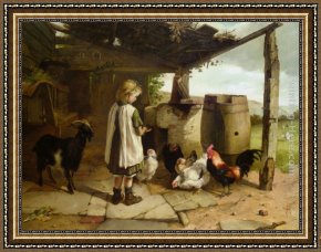 Walter Framed Paintings - Waiting to be Fed by Walter Hunt