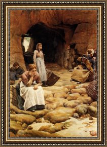 The Departure of The Fishing Fleet Framed Paintings - In The Fishing Season by Walter Langley