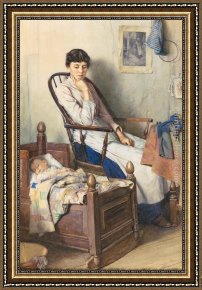 Walter Framed Paintings - Motherhood by Walter Langley