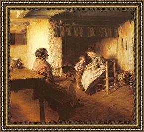 Arrival Framed Paintings - The New Arrival by Walter Langley