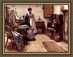 Walter Framed Paintings - The Orphan by Walter Langley