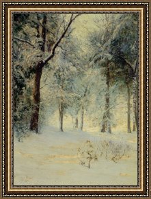 Walter Framed Paintings - Sunshine After a Snowstorm by Walter Launt Palmer