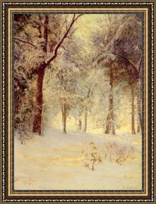 Walter Framed Paintings - Sunshine After Snowstorm by Walter Launt Palmer