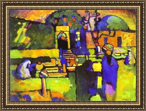 Wassily Framed Paintings - Arabs I Cemetery by Wassily Kandinsky