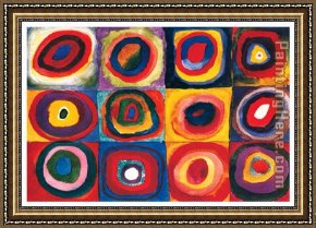 Homage to Kandinsky Framed Paintings - Color Study of Squares by Wassily Kandinsky