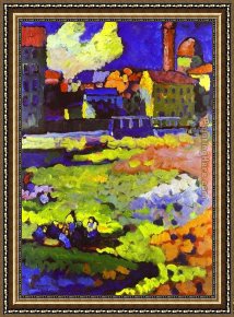 Homage to Kandinsky Framed Paintings - Munich Schwabing With The Church Of St Ursula by Wassily Kandinsky