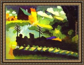 Homage to Kandinsky Framed Paintings - Murnau-View with Railroad and Castle by Wassily Kandinsky