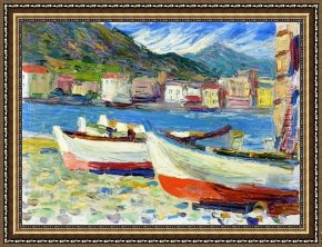 Wassily Framed Paintings - Rapallo Boats by Wassily Kandinsky