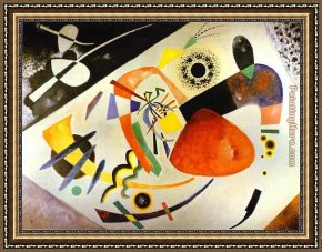 Homage to Kandinsky Framed Paintings - Red Spot II by Wassily Kandinsky