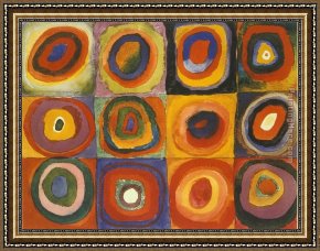 Homage to Kandinsky Framed Paintings - Squares with Concentric by Wassily Kandinsky