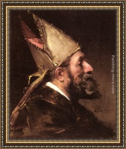 A Bishop Framed Paintings - A Bishop by Wenceslas Vacslav Brozik
