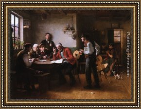 The Gossip Framed Paintings - The Gossip by Wenceslas Vacslav Brozik