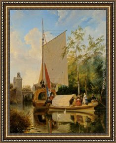 The Boating Party Lunch I Framed Paintings - The Boating Party by Wijnandus Johannes Josephus Nuyen