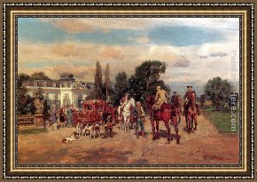 Arrival Framed Paintings - The Arrival by Wilhelm Velten