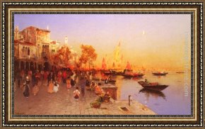 Wilhelm Velten Framed Paintings - An Italian Port by Wilhelm von Gegerfelt