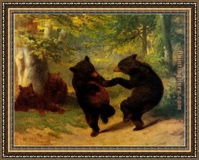 Dancing in The Wind Framed Paintings - Dancing Bears by William Beard