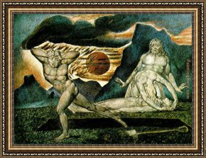 Julius Adam Framed Paintings - the Body of Abel Found by Adam and Eve by William Blake
