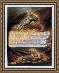 The Presentation of Christ Framed Paintings - The Descent of Christ by William Blake