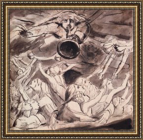 Resurrection Framed Paintings - The Resurrection by William Blake