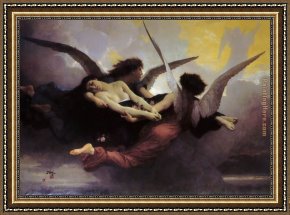 Heaven in New York Framed Paintings - A Soul in Heaven by William Bouguereau