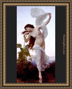 Bouguereau Framed Paintings - Dawn by William Bouguereau