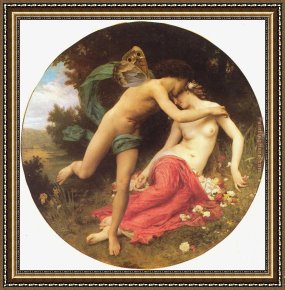 Saskia As Flora Framed Paintings - Flora and Zephyr by William Bouguereau