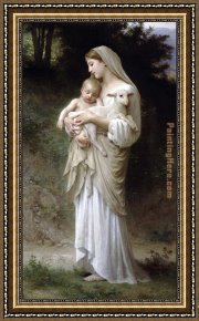 Bouguereau Framed Paintings - Innocence by William Bouguereau