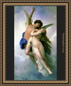 The Education of Cupid Framed Paintings - Psyche and Cupid by William Bouguereau