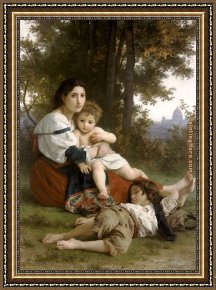 Bouguereau Framed Paintings - Rest by William Bouguereau