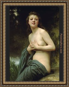 Spring Framed Paintings - Spring Breeze by William Bouguereau