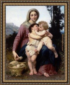 Family Making Music Framed Paintings - The Holy Family by William Bouguereau