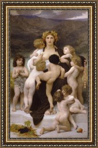 Bouguereau Framed Paintings - The Motherland by William Bouguereau