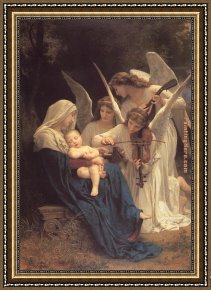 Assumption of The Virgin, Detail of The Apostles Framed Paintings - The Virgin with Angels by William Bouguereau