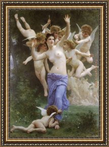 Bouguereau Framed Paintings - The Wasp's Nest by William Bouguereau