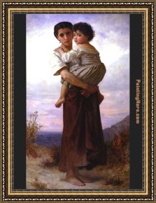 The Young Critics Framed Paintings - Young Gypsies by William Bouguereau