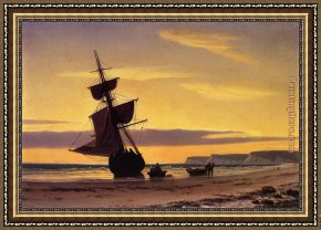 Hamlet Play Scene Framed Paintings - Coastal Scene by William Bradford