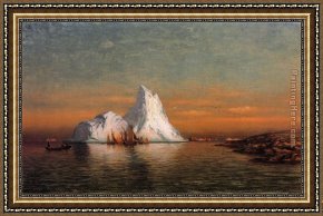 The Departure of The Fishing Fleet Framed Paintings - Fishing Fleet off Labrador i by William Bradford