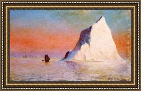The Icebergs Framed Paintings - Icebergs by William Bradford