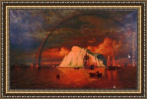 The Sun Shower Framed Paintings - Midnight Sun by William Bradford