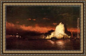 Isle of Sky Framed Paintings - Perce Rock, Belle Isle Straits by William Bradford