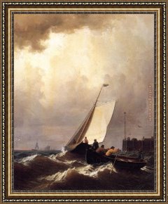 A Rough Journey Home Framed Paintings - Rough Seas by William Bradford