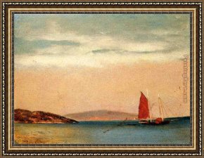 Seascapes Framed Paintings - Seascape by William Bradford