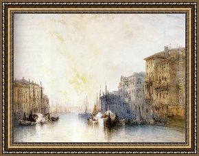 A Regatta on The Grand Canal Framed Paintings - The Grand Canal, Venice by William Callow