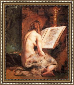 Penitent Magdalen Framed Paintings - Penitent Magdalen by William Etty